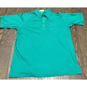 Vintage‎ Kelly Green Short Sleeve Collared Shirt 80s Tournament By Arrow